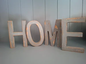 Set Decoratieve Letters 'HOME' - Industriële Look (15 cm)