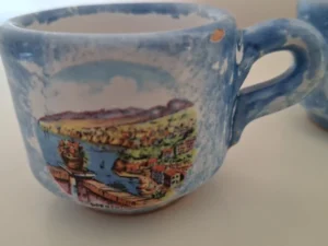 Set van 2 Vintage Italiaanse Espressokopjes | Sorrento (let op: 1 met chip)