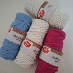 Set van 4 Bollen Macramé Koord (5mm)