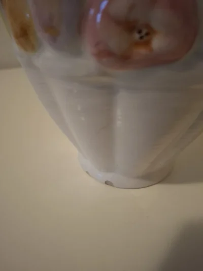 Vintage Keramische Vaas met Fruit Reliëf - Handgeschilderd