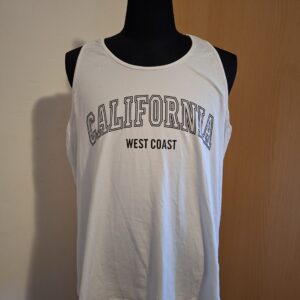 Witte Tanktop / Singlet "California" - SHEIN Curve (Maat 2XL)