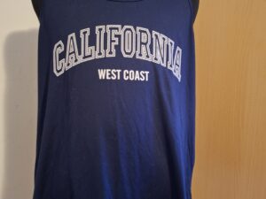 Donkerblauwe Tanktop / Singlet "California" - SHEIN Curve (Maat 2XL)