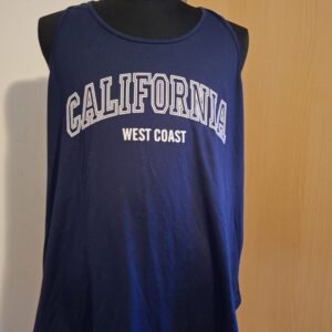 Donkerblauwe Tanktop / Singlet "California" - SHEIN Curve (Maat 2XL)