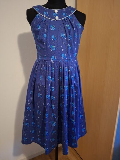 Voodoo Vixen Retro Halterjurk Bloemen & Polkadot (Maat M)