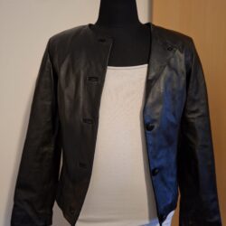 Zwart Leren Jasje / Colbert - Per Voi (Maat 38/M)