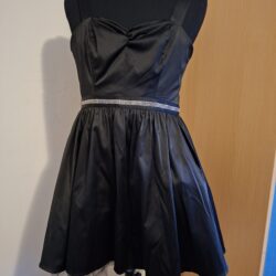 Nieuwe NAF NAF Zwarte Cocktailjurk met Tule & Strass (Maat 40)