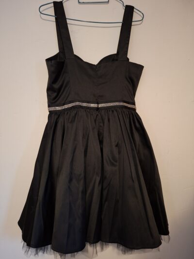 Nieuwe NAF NAF Zwarte Cocktailjurk met Tule & Strass (Maat 40)