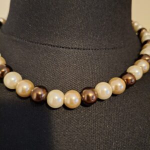 Klassieke Parelketting - Champagne & Bronskleurig