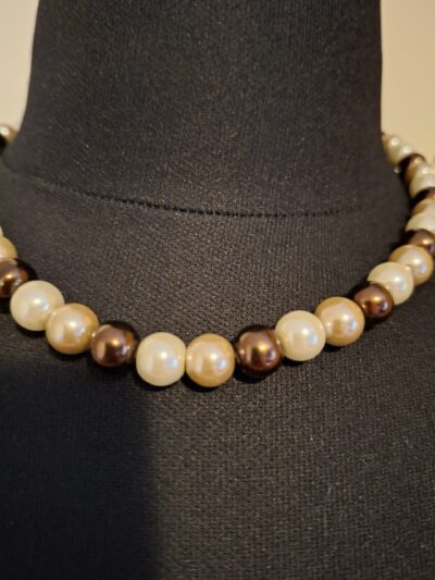 Klassieke Parelketting - Champagne & Bronskleurig