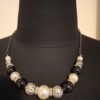 Statement Ketting met Parels, Zwarte Kralen & Filigraan