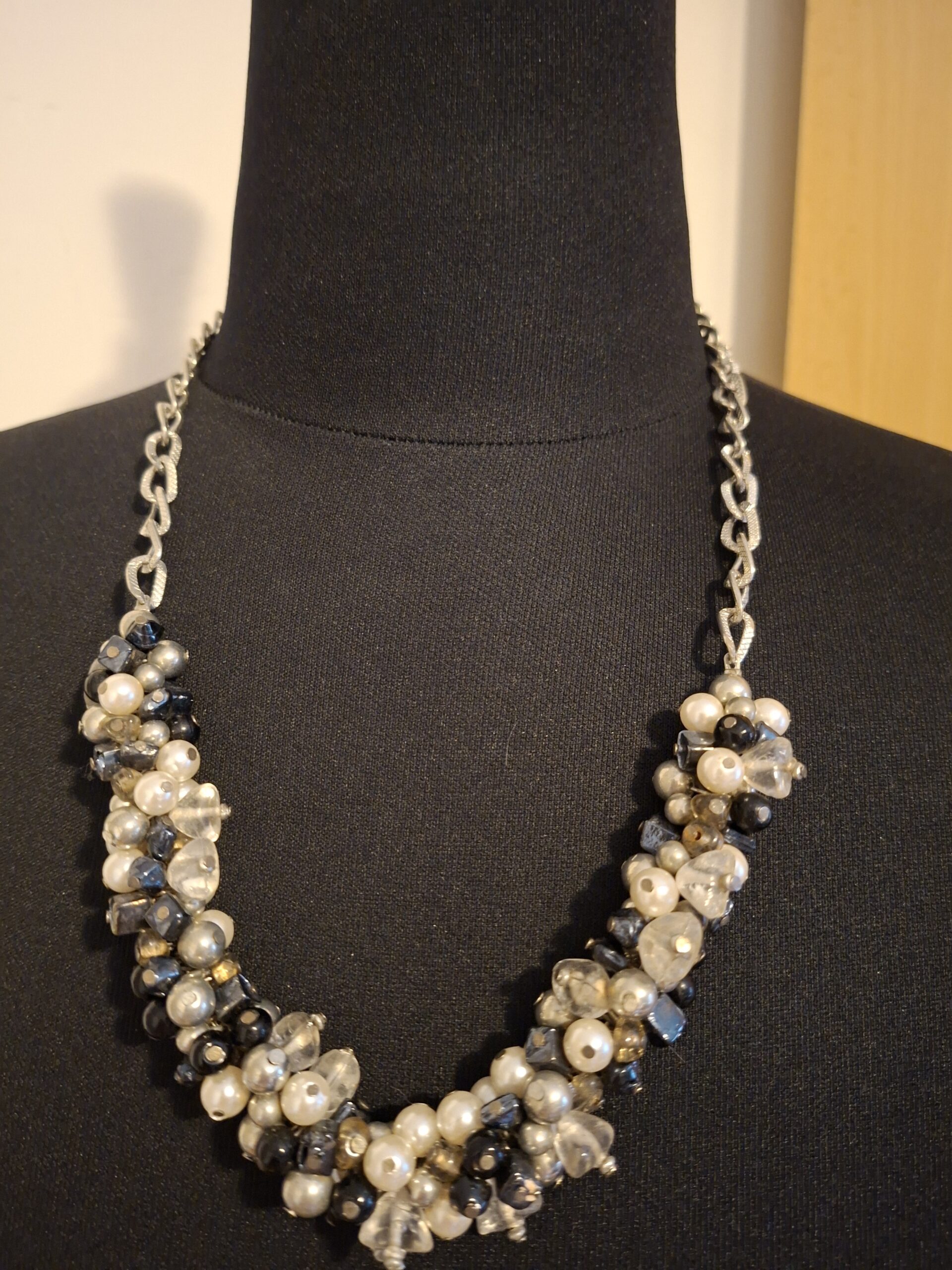 Rijkgevulde Clusterketting met Parels & Kristallen