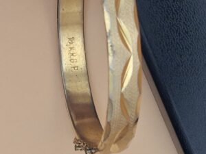 Vintage Vergulde Slavenarmband (18K Rolled Gold Plate)