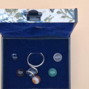 Vintage Ring met 6 Verwisselbare Stenen in Sieradendoos