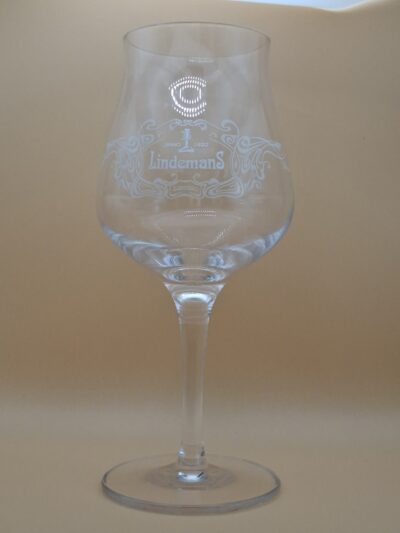 Set van 2 Lindemans Lambic Bierglazen op Voet - 25cl - Art Nouveau Stijl