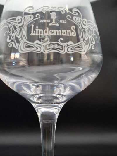 Set van 2 Lindemans Lambic Bierglazen op Voet - 25cl - Art Nouveau Stijl