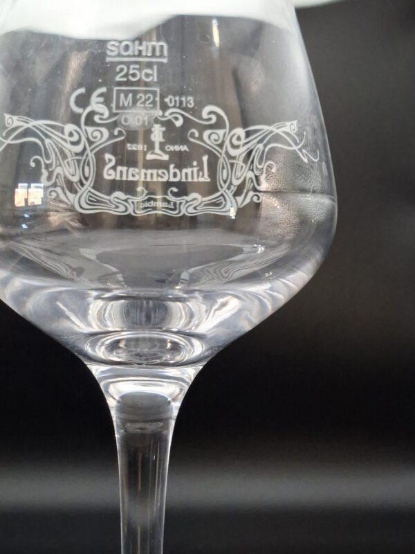 Set van 2 Lindemans Lambic Bierglazen op Voet - 25cl - Art Nouveau Stijl