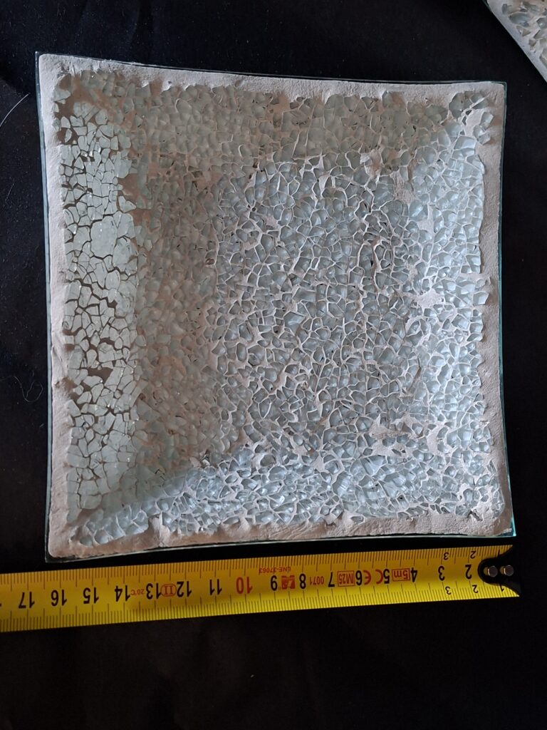 Set van 2 Glazen Schaaltjes - Craquelé / Gebarsten Glas Look - Mintgroen/Wit