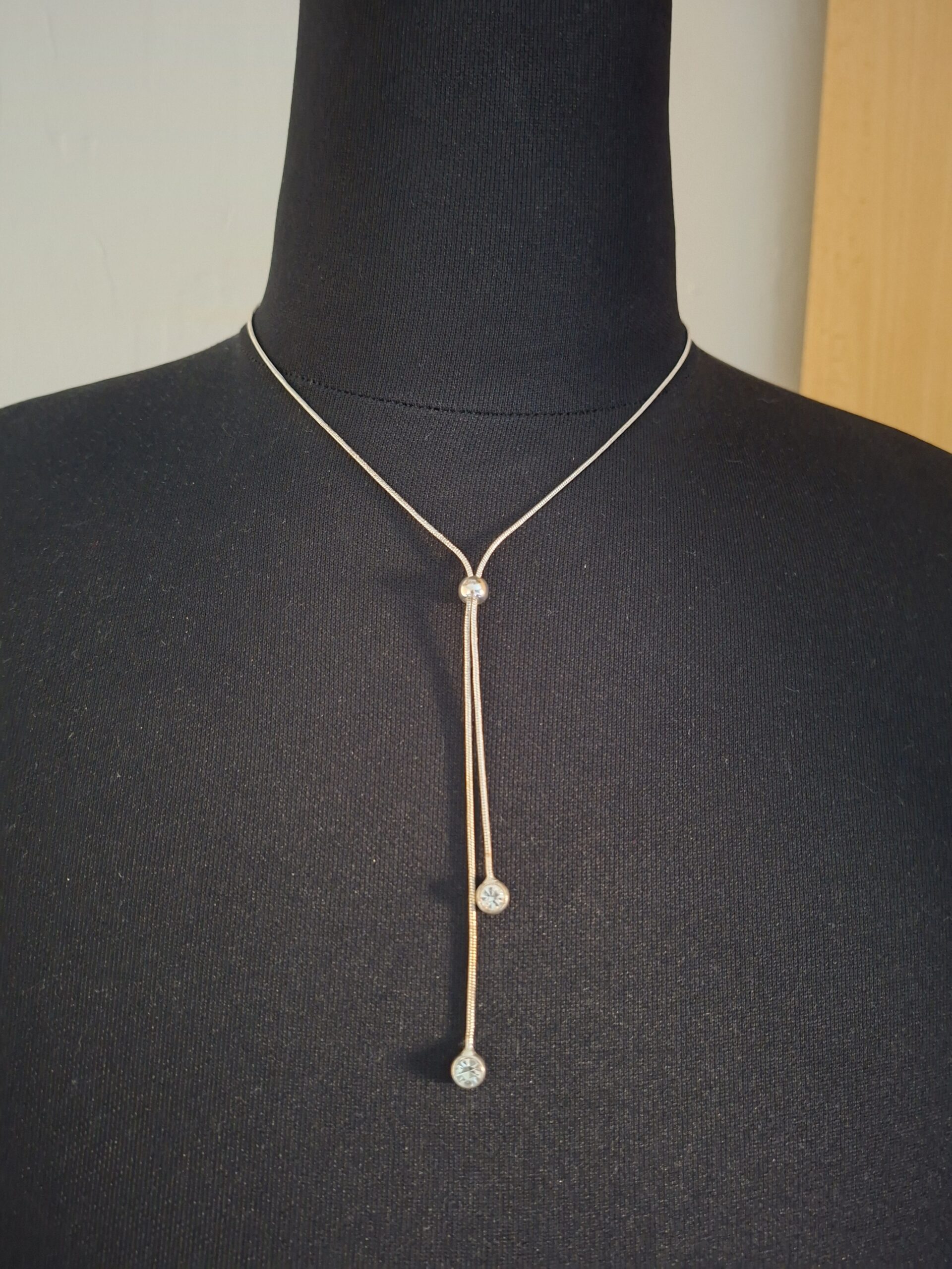 Elegante Y-Ketting / Lariat Ketting met Strass - Zilverkleurig - Kruidvat