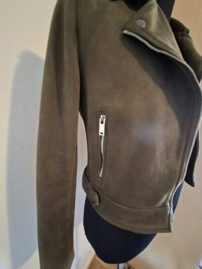 Trendy Olijfgroen Bikerjack / Suède-look Jasje - Primark - Maat 36