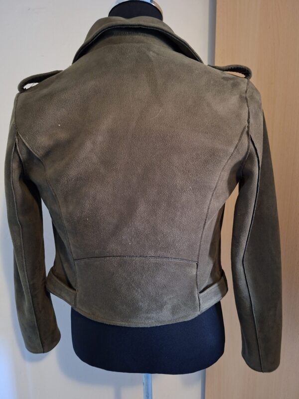 Trendy Olijfgroen Bikerjack / Suède-look Jasje - Primark - Maat 36