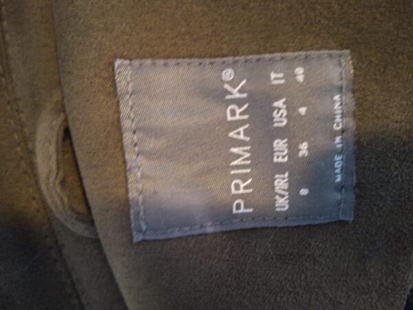 Trendy Olijfgroen Bikerjack / Suède-look Jasje - Primark - Maat 36