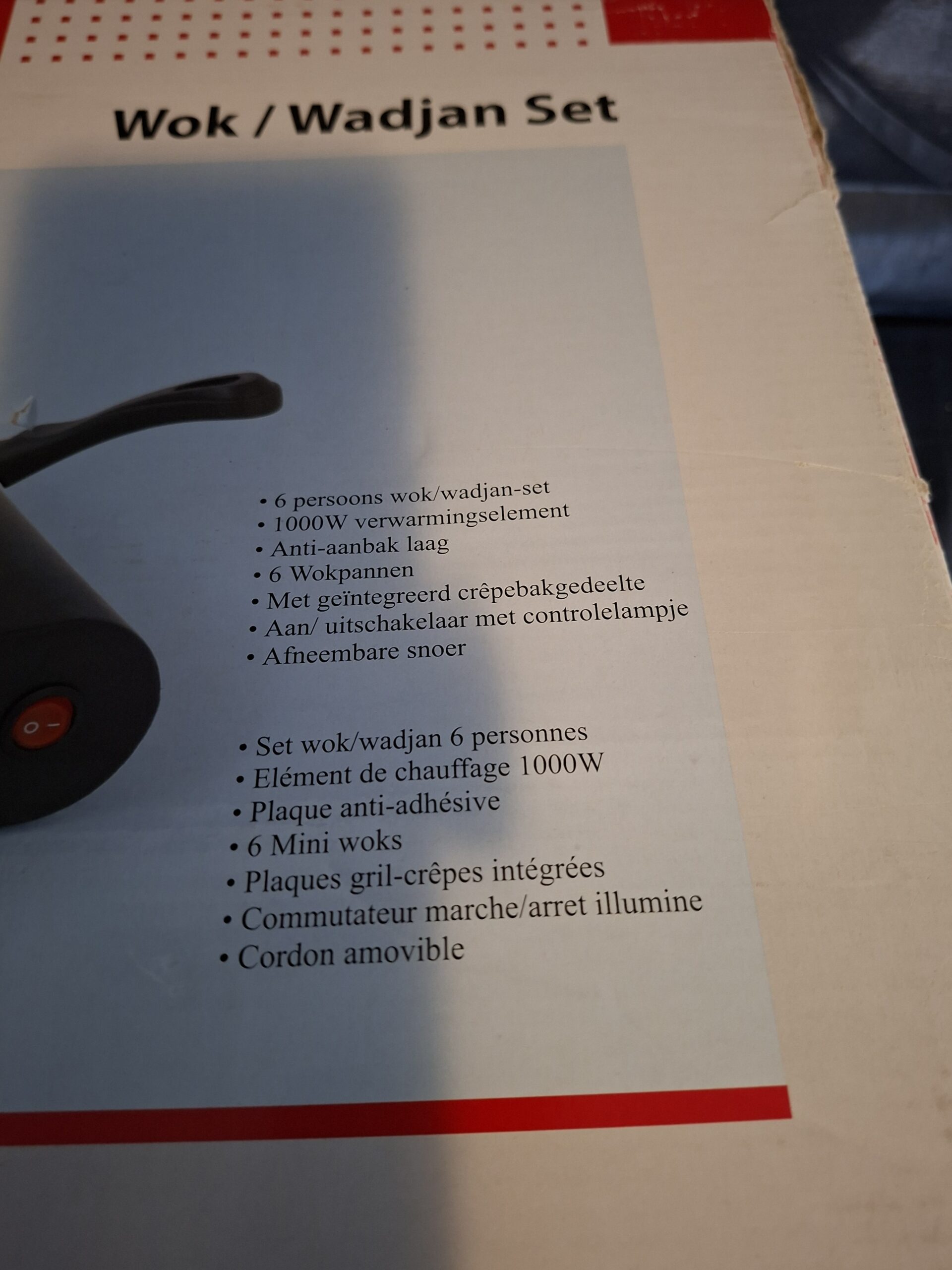 Tomado Wok / Wadjan Set - Elektrische Wokset voor 6 Personen - 1000W - INCL. PANNENKOEKENPLAAT - Afbeelding 5