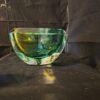 Orrefors kristalglazen schaal in groen en geel