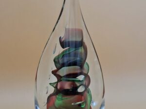 Gesigneerd Glasobject | Driehoekige Druppel | Monogram AJ