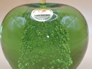 Royal Leerdam Glazen Appel - Handgemaakt Kristal (Groen)