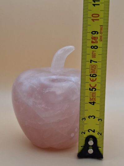 Decoratieve Appel van Rozenkwarts (7,5 cm)