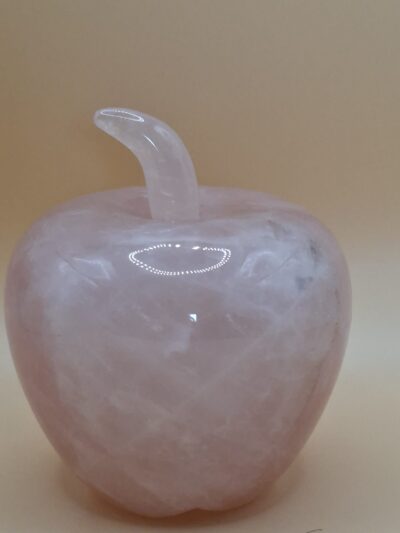 Decoratieve Appel van Rozenkwarts (7,5 cm)