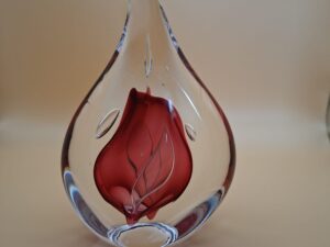 Gesigneerd Glasobject 'Bladmotief' - Monogram AJ