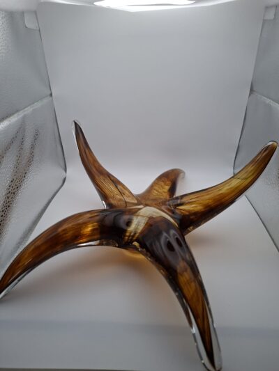 Gesigneerd Glazen Ster Object H Zysz Polen Amber Handgeblazen