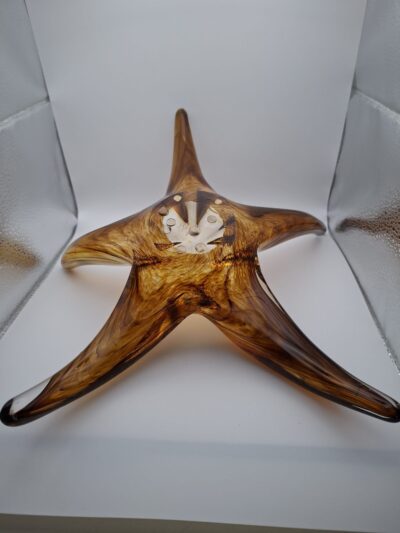 Gesigneerd Glazen Ster Object H Zysz Polen Amber Handgeblazen