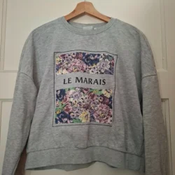ONLY Le Marais Sweater Grijs Bloemenprint Maat S