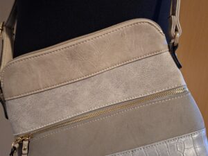 Modieuze Schoudertas Multi-Tone Grijs/Beige - Goudkleurige Details
