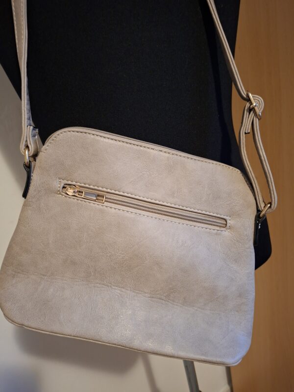 Modieuze Schoudertas Multi-Tone Grijs/Beige - Goudkleurige Details