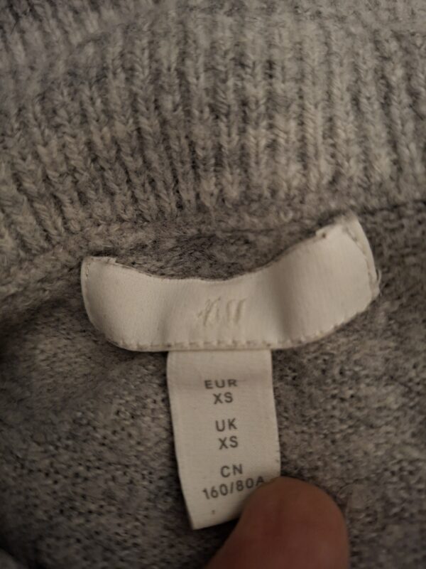 H&M Gebreide Trui met Col (Grijs - Maat XS)