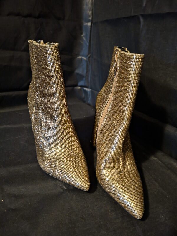 Sprankelende Goudkleurige Enkellaarsjes met Glitter / Pailletten (Maat 36)