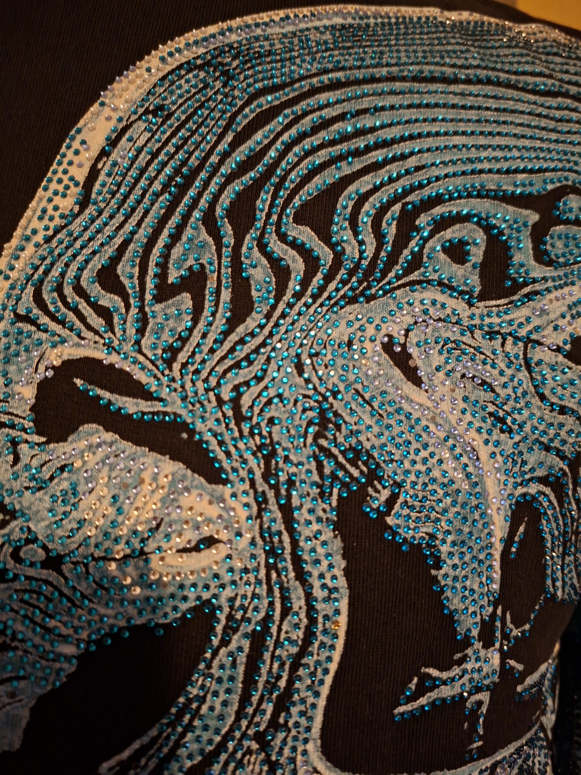 MY BRAND Exclusive Zwarte Sweater met Doodskop van Steentjes (Maat XL) - Afbeelding 2