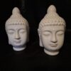 Boeddha Hoofd Decoratie Wit Keramiek 15cm Set van 2