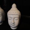 Boeddha Hoofd Decoratie Wit Keramiek 15cm Set van 2