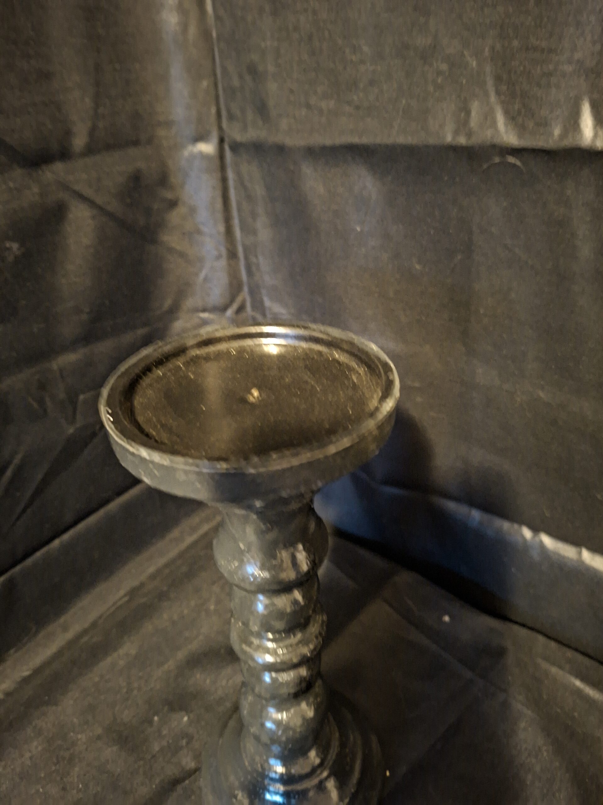 Gedecoreerde Zware Kandelaar / Kaarsenhouder (Donkergrijs - ca. 25 cm) - Afbeelding 3