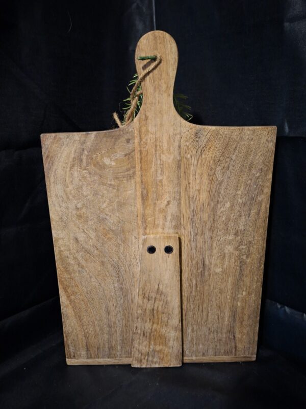 Decoratieve Houten Broodplank / Display met Standaard & Kunstplant (ca. 34 cm)