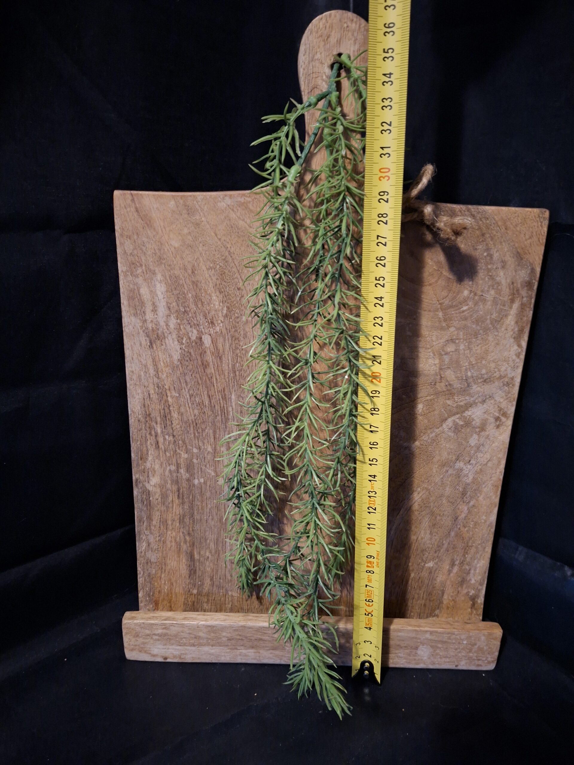 Decoratieve Houten Broodplank / Display met Standaard & Kunstplant (ca. 34 cm) - Afbeelding 4