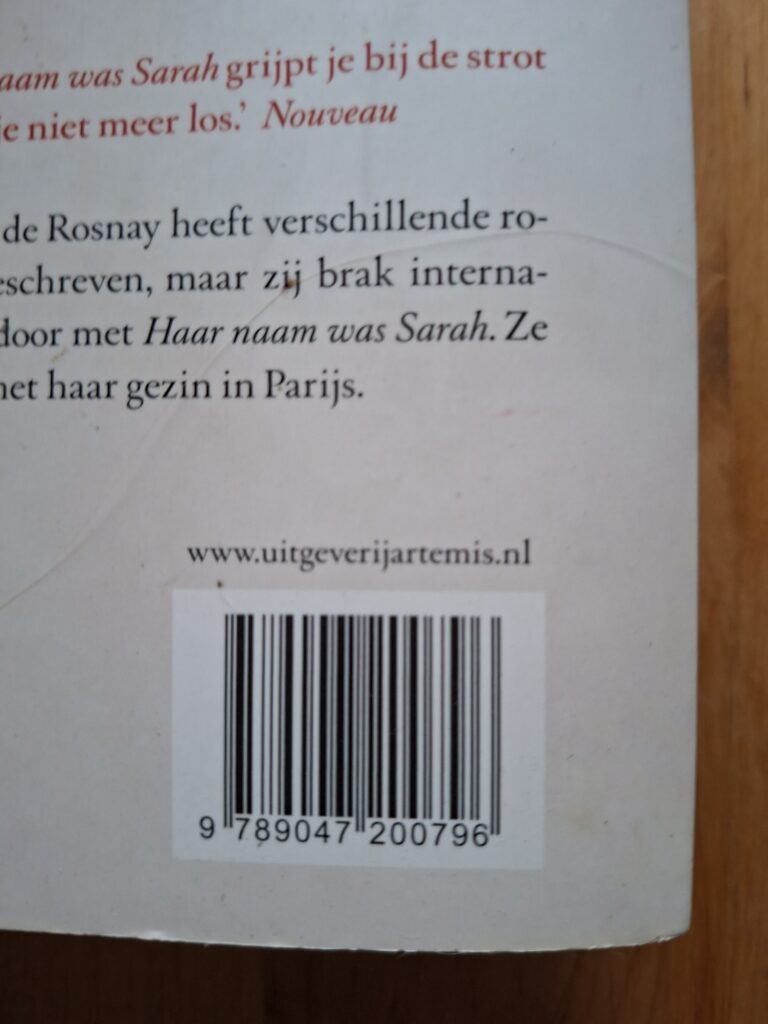 Tatiana de Rosnay Haar Naam Was Sarah Artemis Bestseller Holocaust