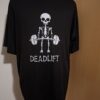 Zwart T-Shirt Deadlift Skelet Gym Fitness Maat XXL