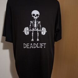 Zwart T-Shirt Deadlift Skelet Gym Fitness Maat XXL