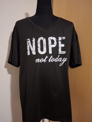Zwart T-Shirt Nope Not Today Statement Shein Curve Maat 2XL