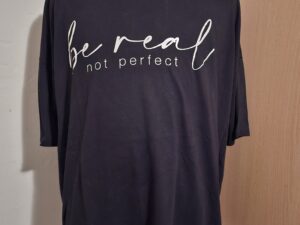 Zwart T-Shirt Be Real Not Perfect Statement Shein Maat 2XL